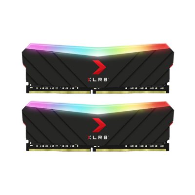 رم کامپیوتر DDR4 دو کاناله 3200 مگا هرتز CL16 پی ان وای مدل XLR8 RGB ظرفیت 32 گیگابایت Black